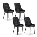Cove 4x Dining Chairs Retro PU Leather Kitchen Lounge Cafe Accent Chair Black