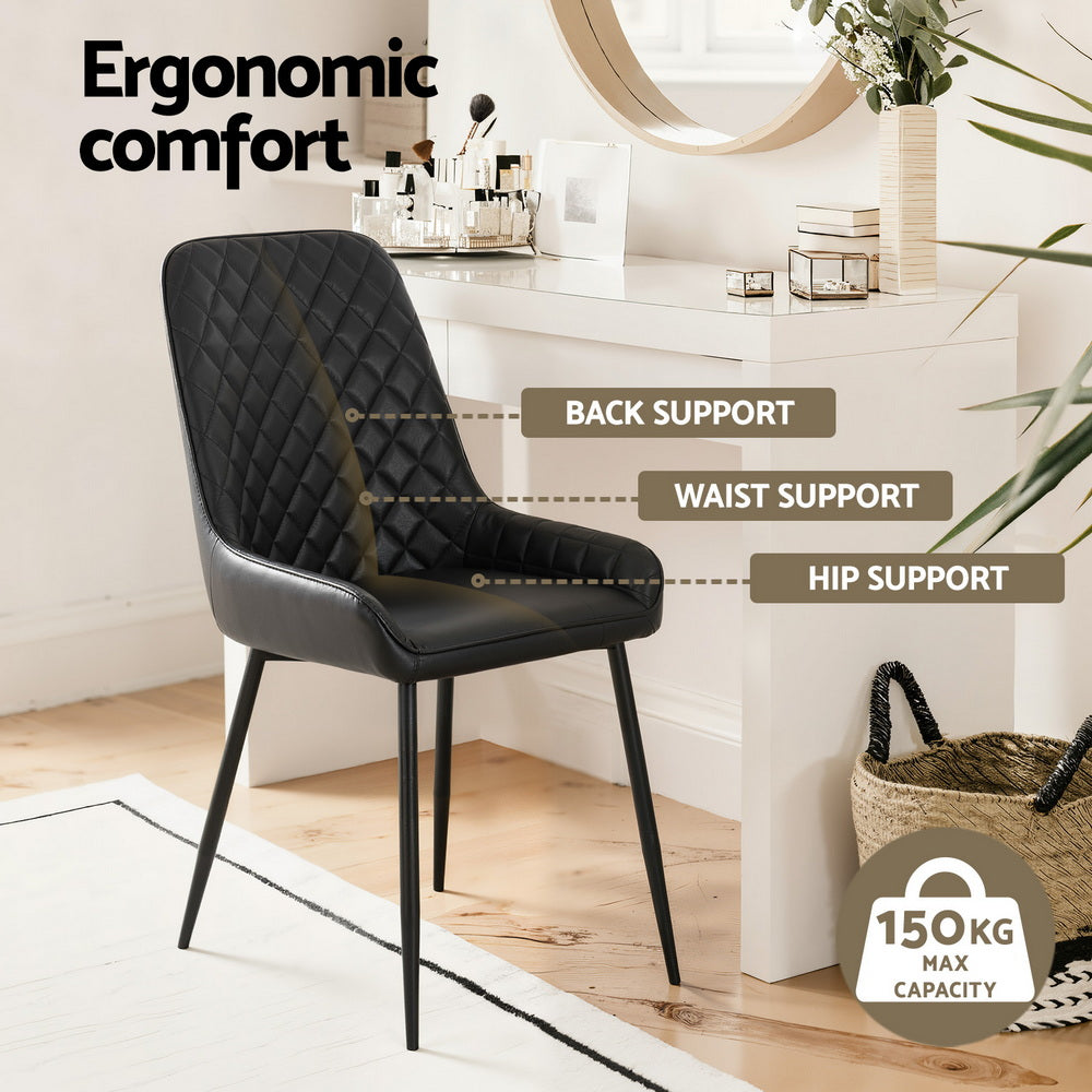 Cove Retro Dining Chairs – Black – Set of 4