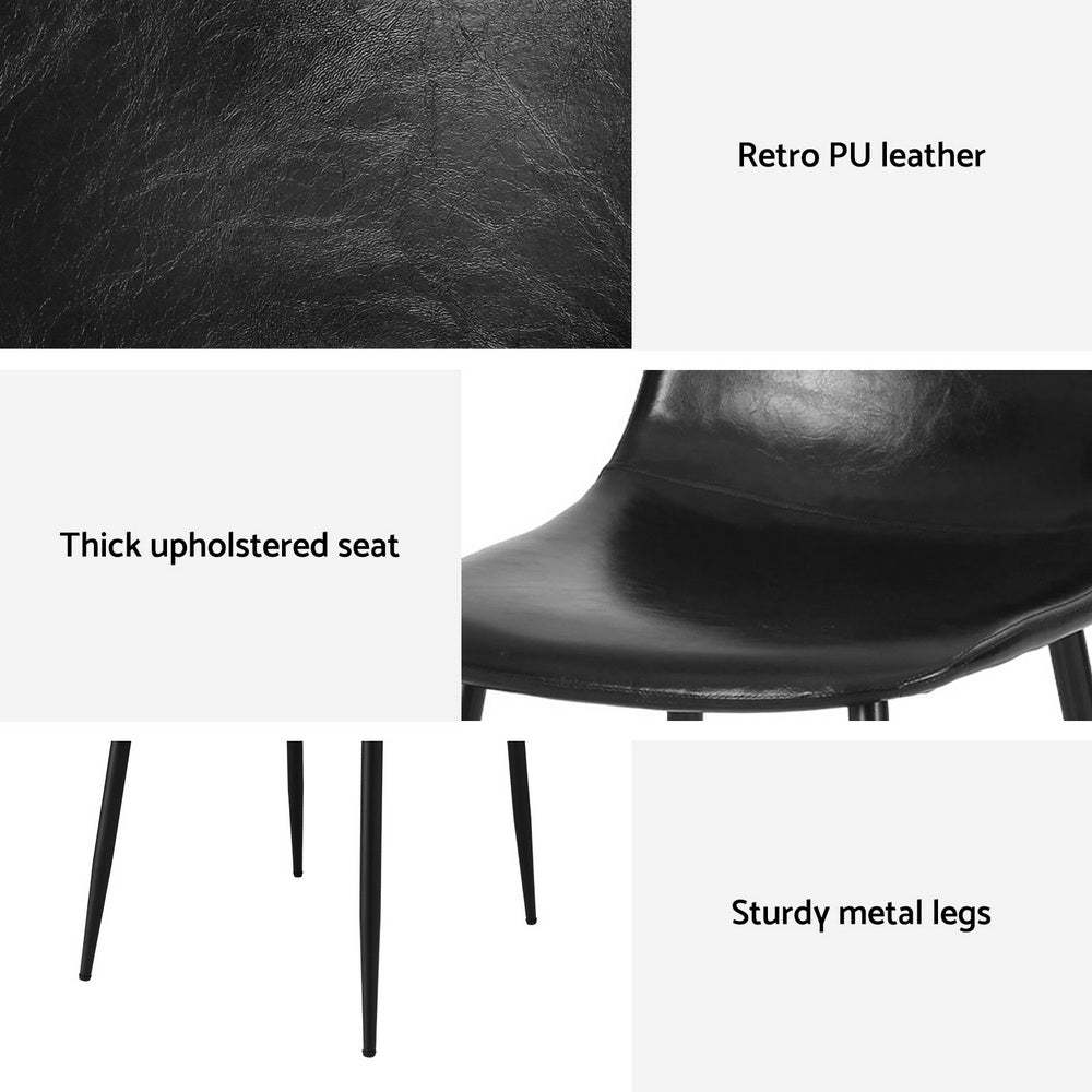 Nova Retro Dining Chairs – Black – Set of 4