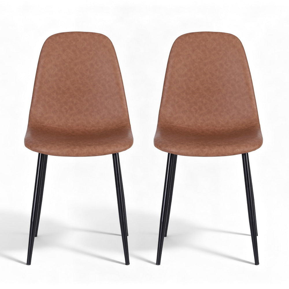 Cove Retro Dining Chairs – Brown – Set of 2