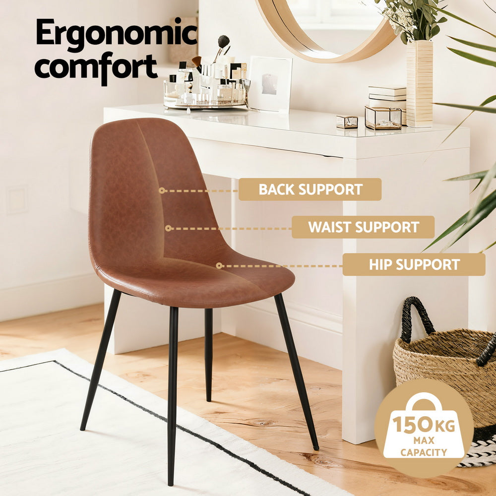 Nova Retro Dining Chairs – Brown – Set of 4