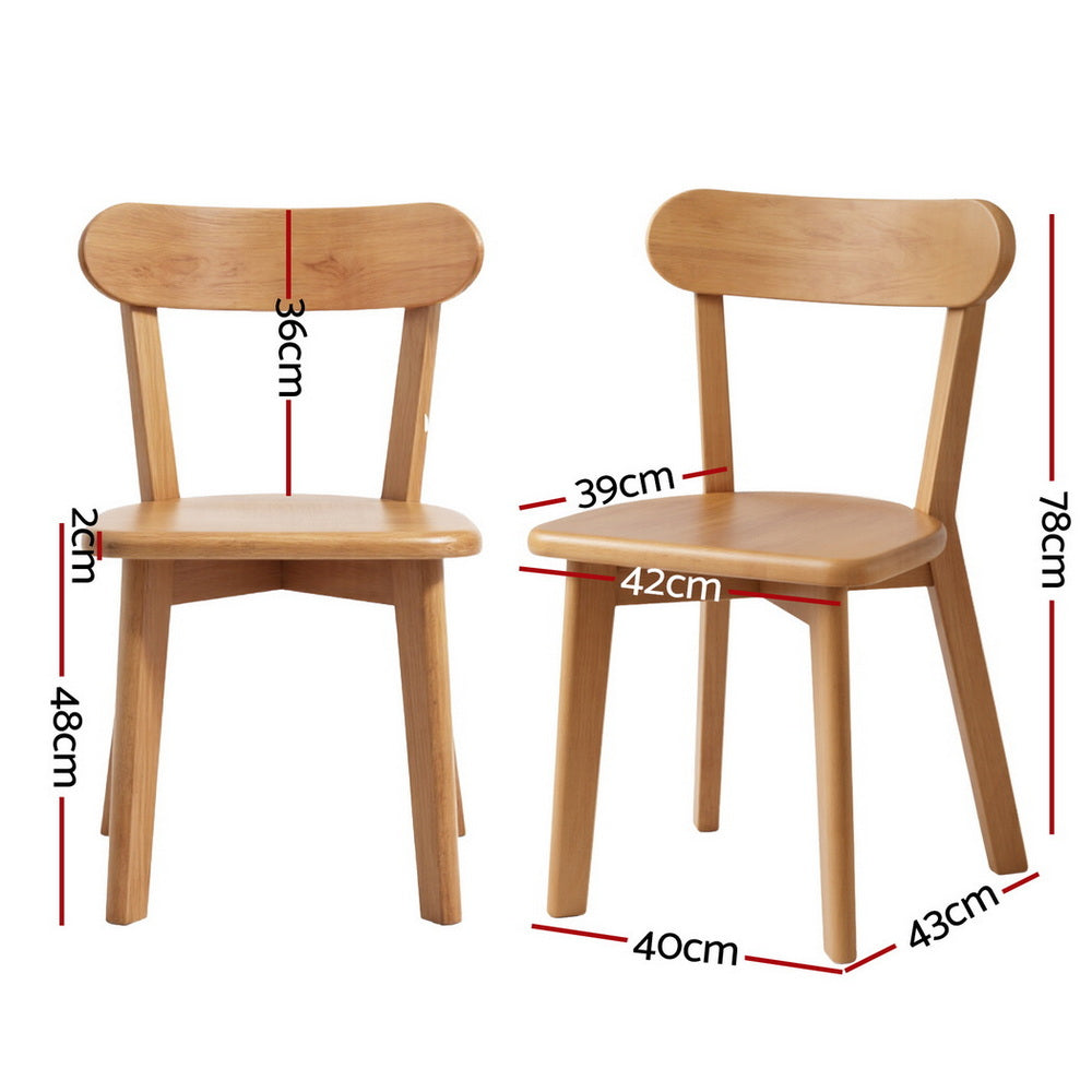 Cove Rubber Wood Dining Chairs – Natural – Set of 2
