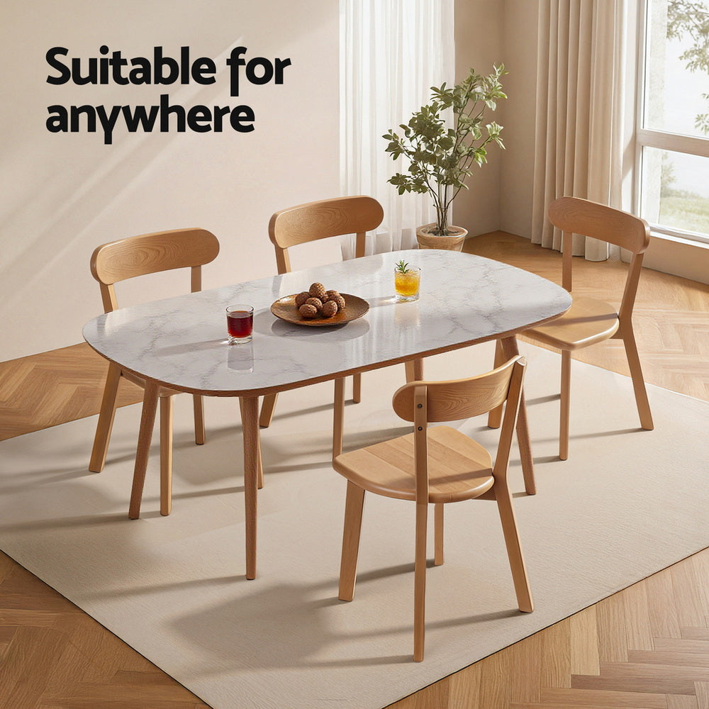 Cove Rubber Wood Dining Chairs – Natural – Set of 2