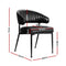 4 x Black Leather Dining Chairs – Hollow Armrest Style