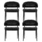 4 x Black Leather Dining Chairs – Hollow Armrest Style