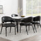 4 x Black Leather Dining Chairs – Hollow Armrest Style