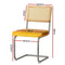 4 x Cantilever Dining Chairs – Velvet Rattan, Yellow