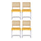 4 x Cantilever Dining Chairs – Velvet Rattan, Yellow