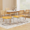 4 x Cantilever Dining Chairs – Velvet Rattan, Yellow