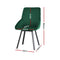 4 x Velvet Swivel Dining Chairs – Green Upholstery