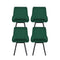 4 x Velvet Swivel Dining Chairs – Green Upholstery