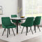 4 x Velvet Swivel Dining Chairs – Green Upholstery