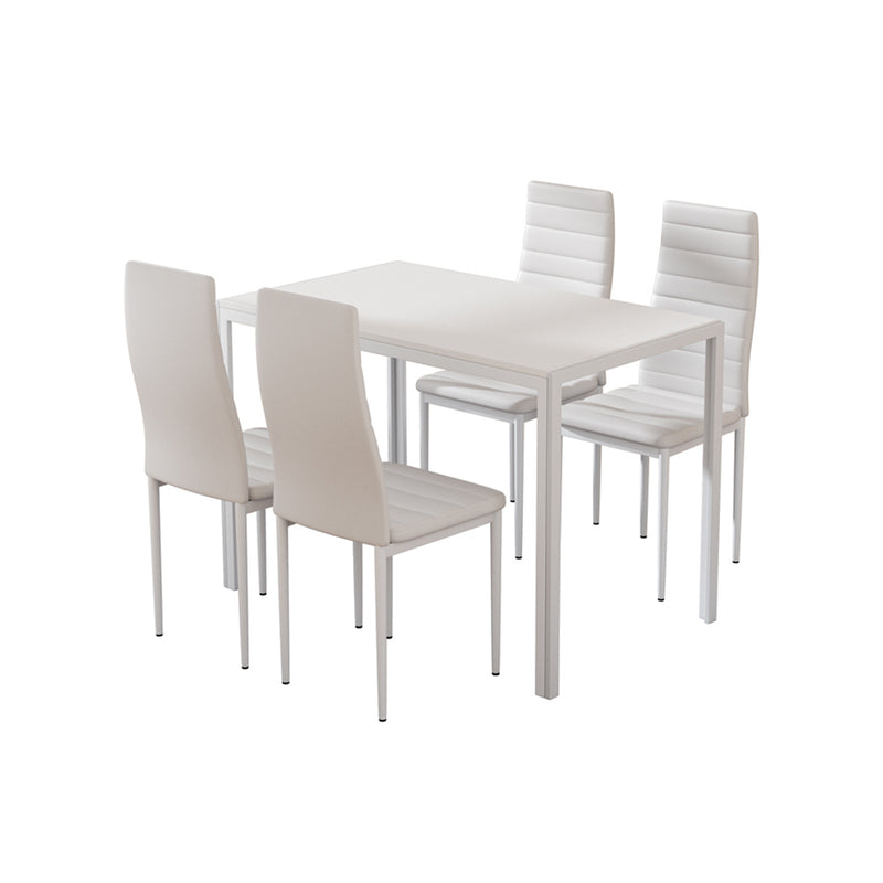 5 x Dining Chairs & Table Set – White