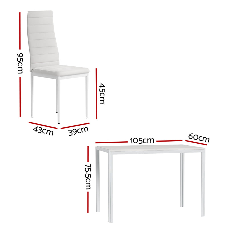 5 x Dining Chairs & Table Set – White