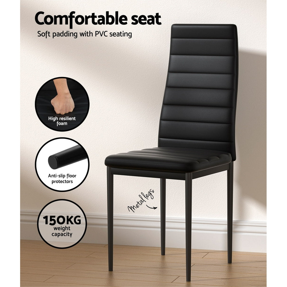 Meridian Dining Set – Black – 6 Seats