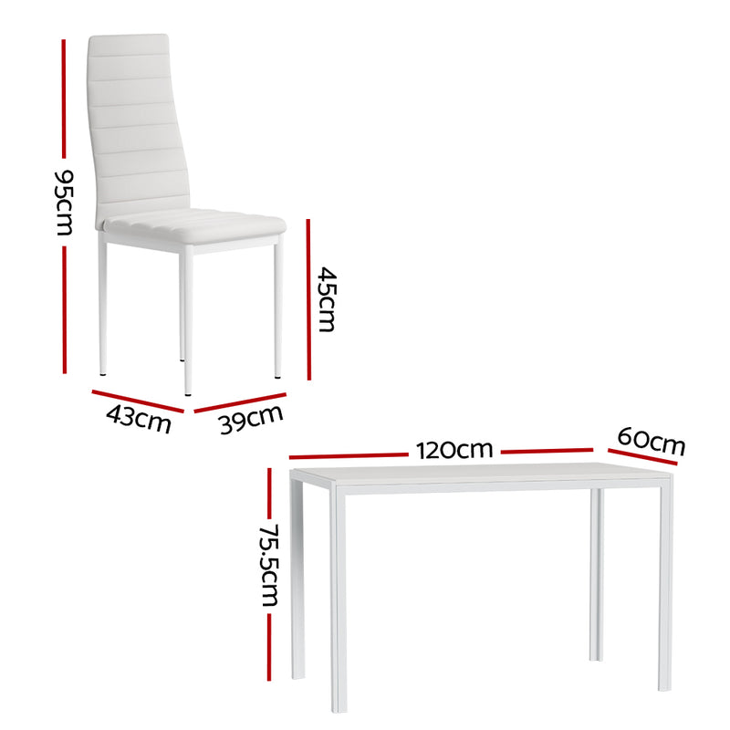 6 x Dining Chairs & Table Set – White