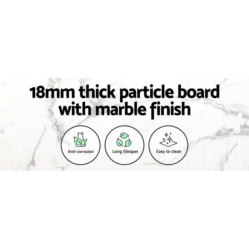 Carrara Round Dining Table – White – 110 cm