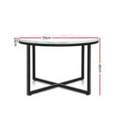 Round Marble Coffee Table - 70cm