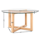 Tempered Glass Round Coffee Table - 80CM