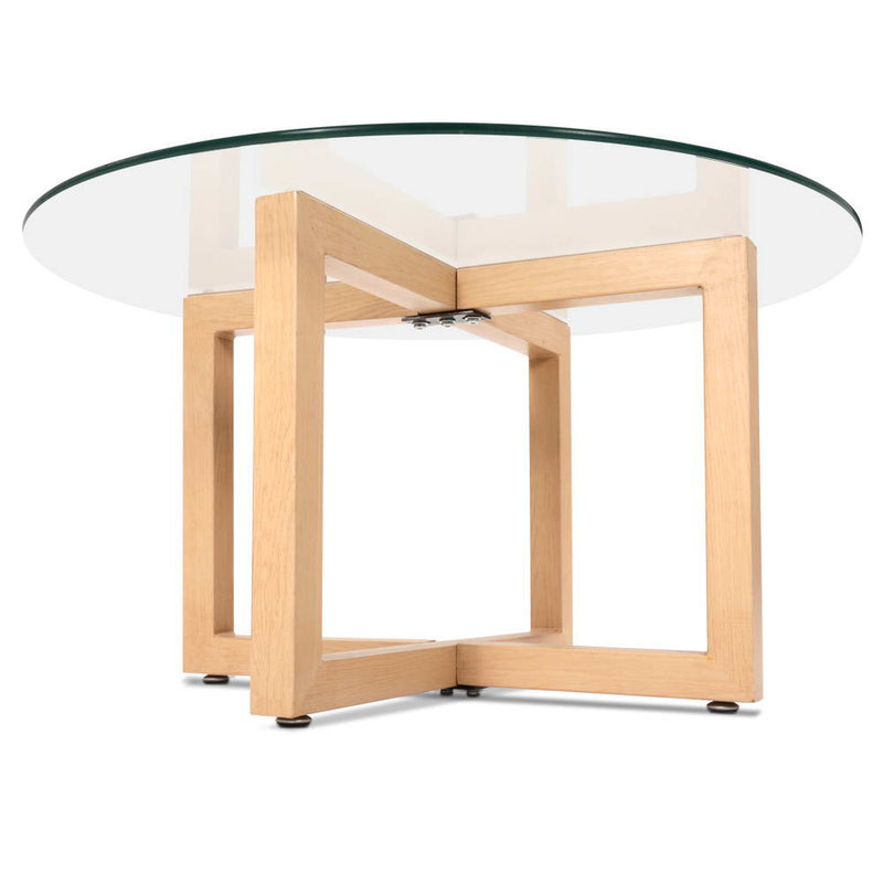 Tempered Glass Round Coffee Table - 80CM