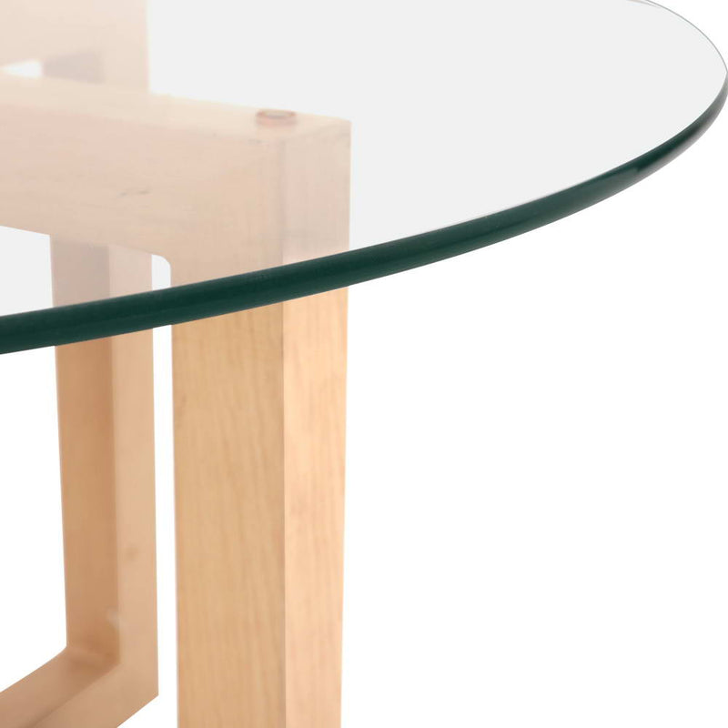 Tempered Glass Round Coffee Table - 80CM