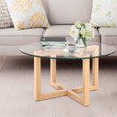 Tempered Glass Round Coffee Table - 80CM