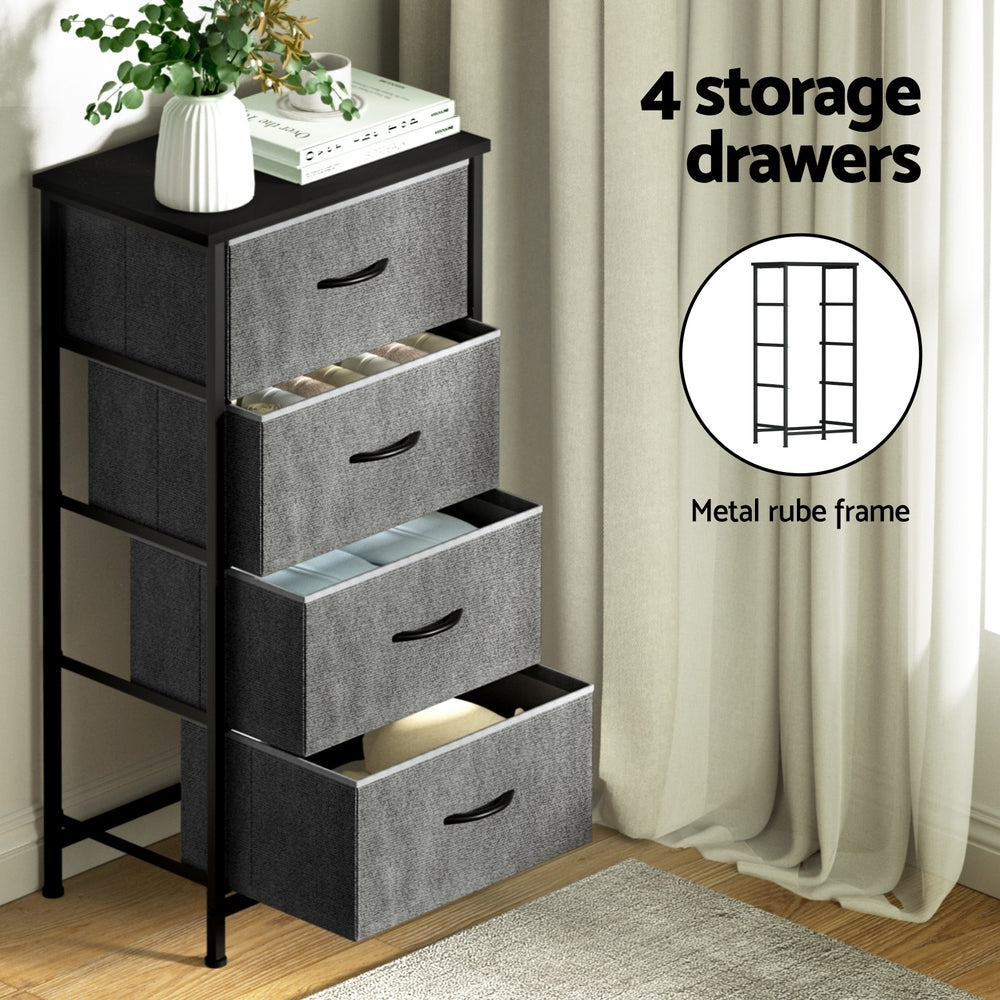 Callan 4 Drawer Tallboy – Grey – Small