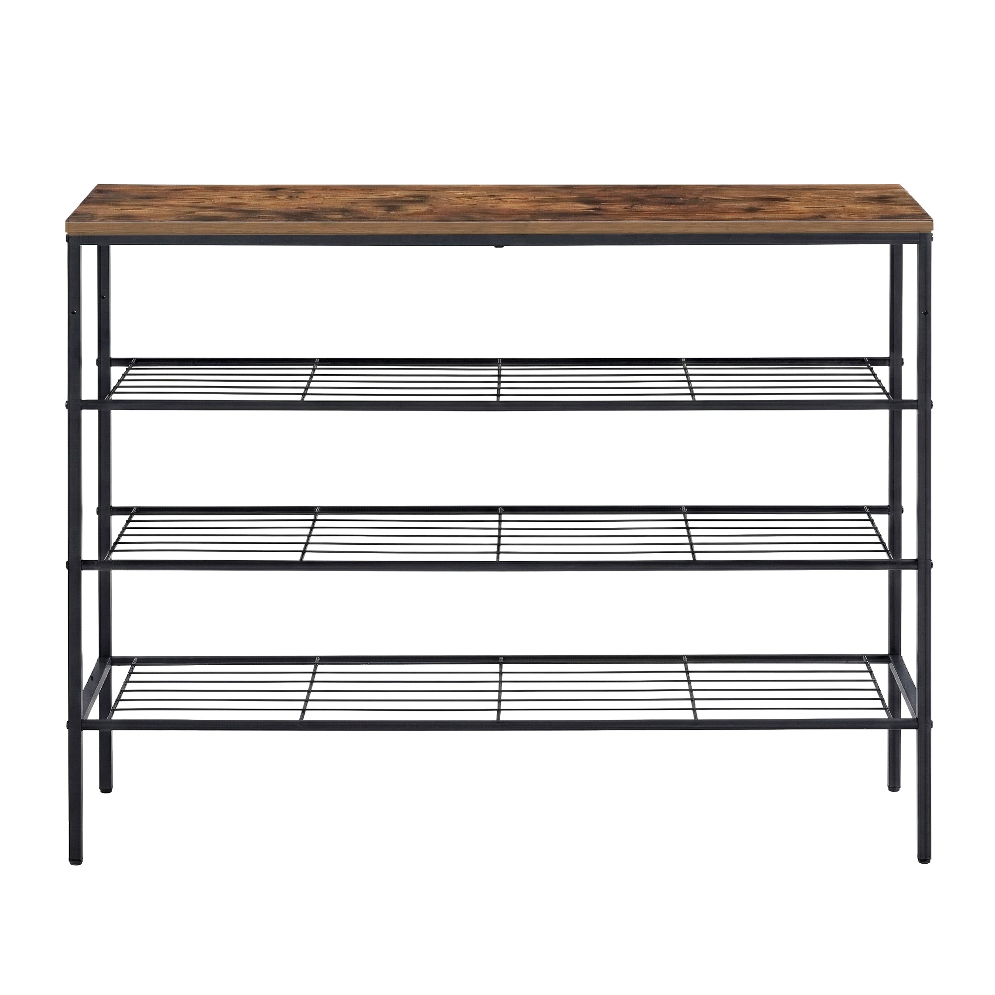 Hudson 4-Tier Shoe Rack – Walnut