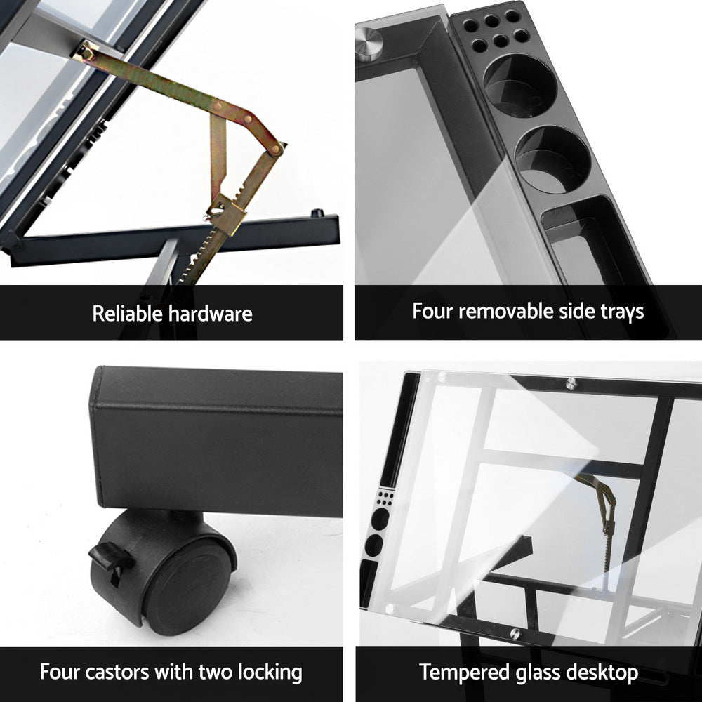 Drafton Adjustable Drawing Desk – Black & Grey – 104 cm