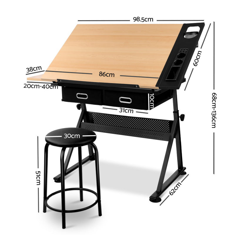 Adjustable Drawing Desk Drafting Table