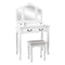 Artiss Dressing Table Stool Set Foldable Mirror White