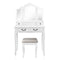 Dressing Table & Stool Set w/Foldable Mirror - White