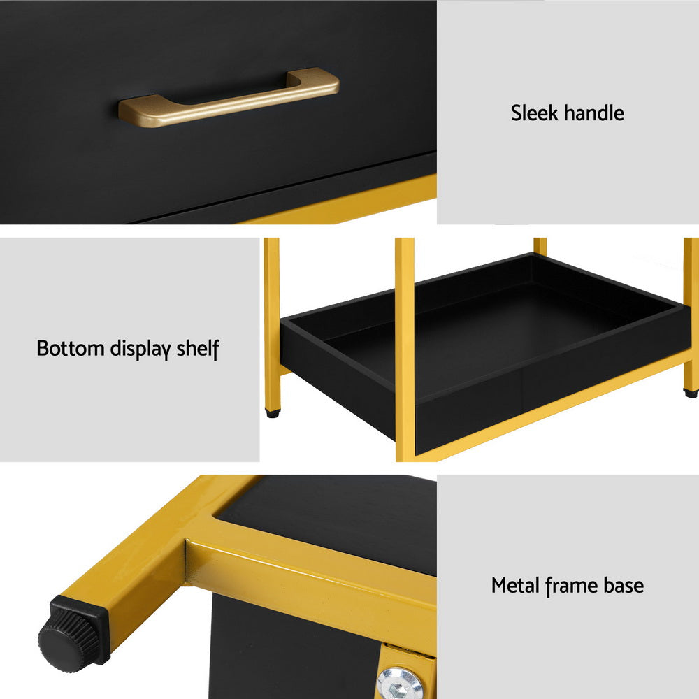 Mason Bedside Table – Black – Standard
