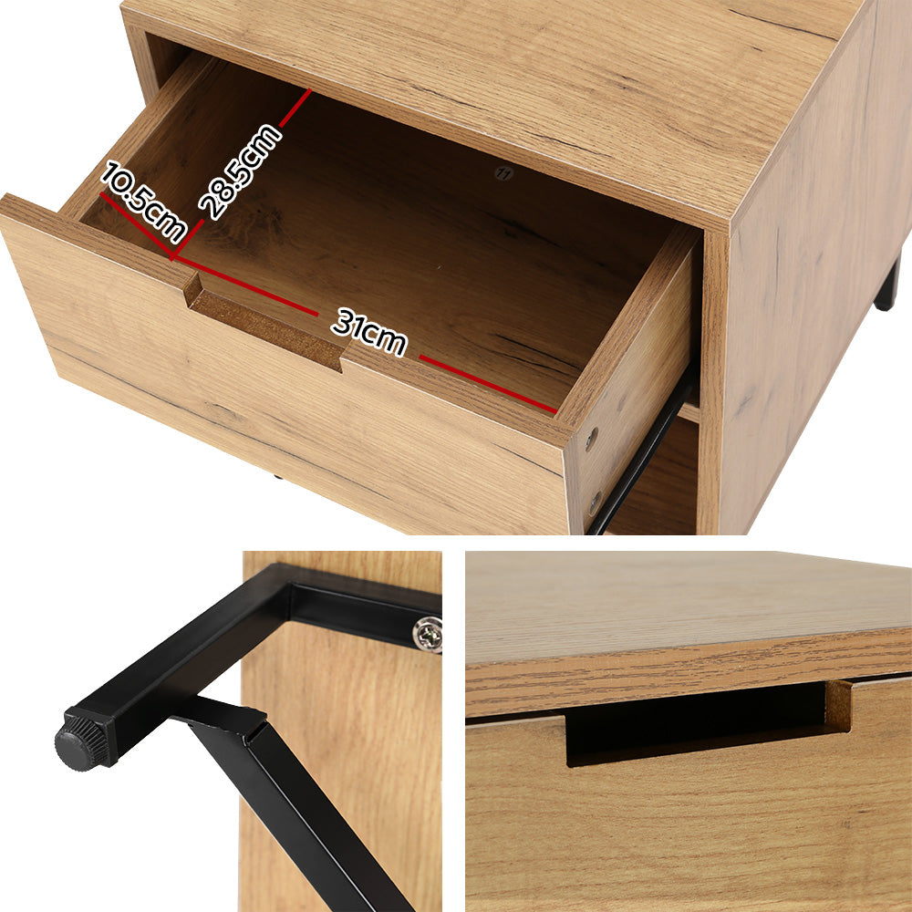 Kraven Bedside Table – Brown – 40 cm