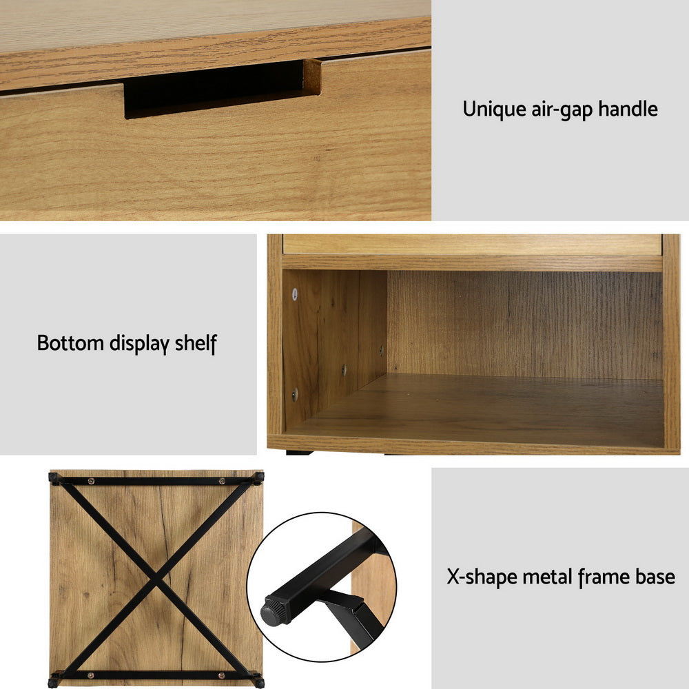 Kraven Bedside Table – Brown – 40 cm