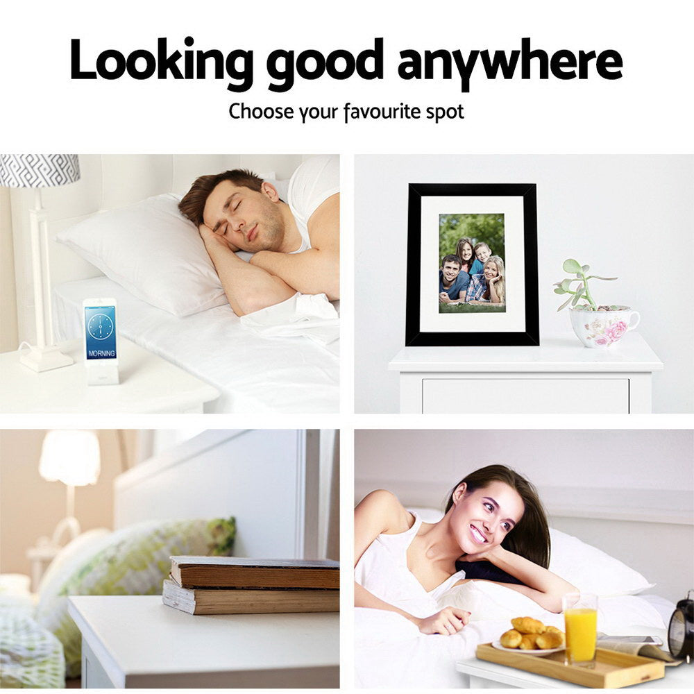 Emma Bedside Table with Drawer – White – 54cm