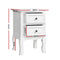 2 Drawer Bedside Table - White