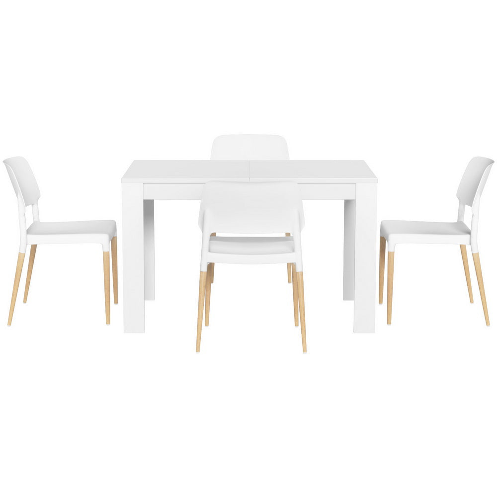 Nova Dining Set – White – 4 Seats