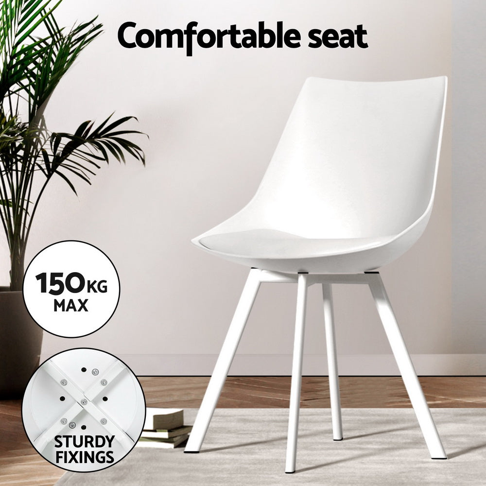 Linden Rectangle Dining Set – White – 4 Seats
