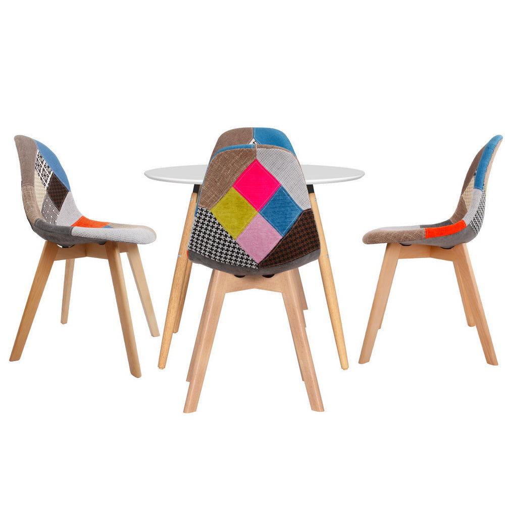 Kieran Dining Table & Chair Set – White – 5 Piece