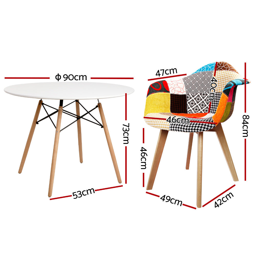 Nova Dining Table & Chair Set – White – 3 Piece
