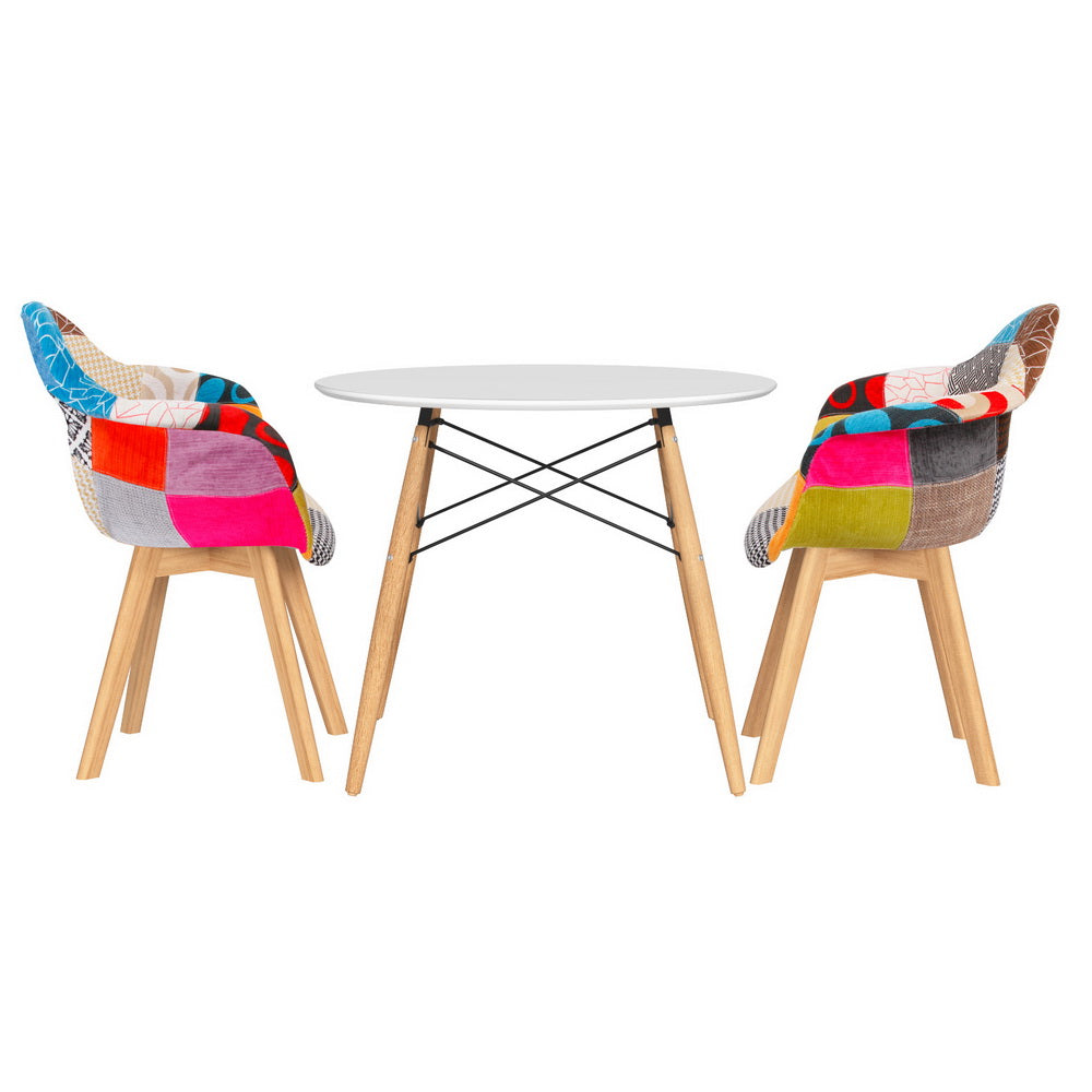 Nova Dining Table & Chair Set – White – 3 Piece