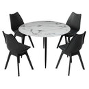 Rowan 1 Dining Table and 4 Chairs Set Marble Black