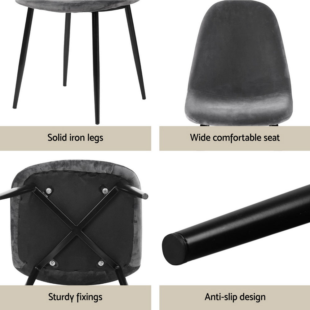 Rowan Dining Table & Chair Set – Grey – 5 Piece