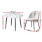 5-Piece Dining Set – Marble Table with 4 White Chairs