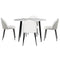 5-Piece Dining Set – Marble Table with 4 White Chairs