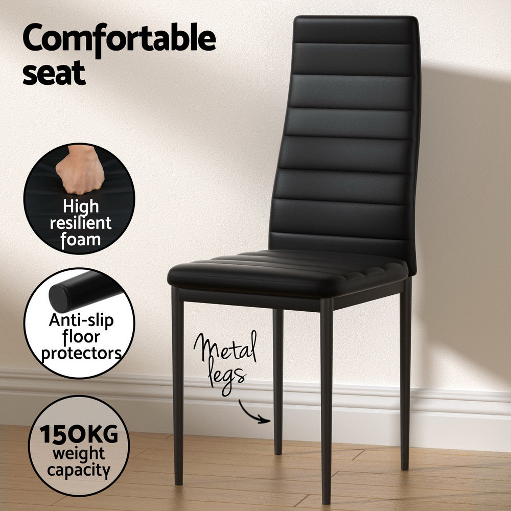 Caleb Rectangle Dining Set – Brown & Black – 4 Seats