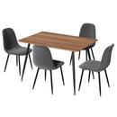 Arlo 1 Dining Table and 4 Chairs Set Grey Metal