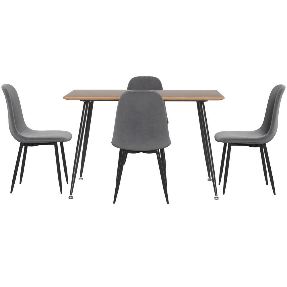 Arlo Dining Table & Chair Set – Grey – 5 Piece