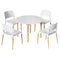1 Artiss Dining Table and 4 Chairs Set White Wood